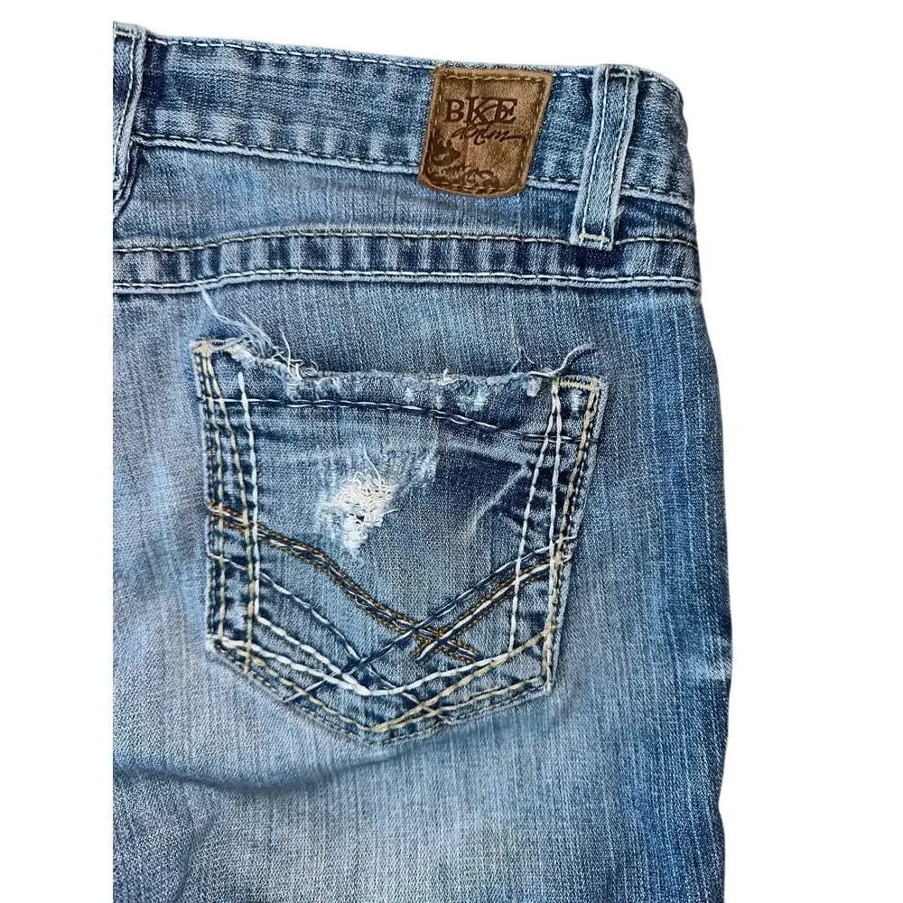 BKE Denim Kate Bootcut Jeans Women’s 30x31.5 Distressed Y2K Medium Wash - Picture 3 of 10